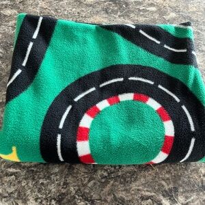 Kids Green Race Track Fleece Blanket